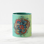 メーンディグリーンフローラアート、無限の輝き マグカップ (中央)