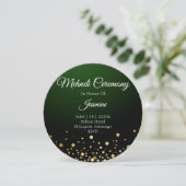 メーンディ人気があるカーモダンド結婚グリーン サンキューカード (スタンド正面)