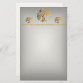 メーンディ・ツリー・オブ・ライフ(Henna) 便箋 (正面/裏面)