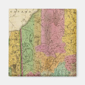 メーンニューハンプシャーアンドバーモントの地図 マグネット (正面)