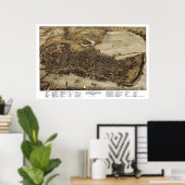 メーンパノラママップ – 1876 ポスター (ホームオフィス)