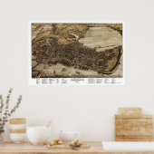 メーンパノラママップ – 1876 ポスター (キッチン)