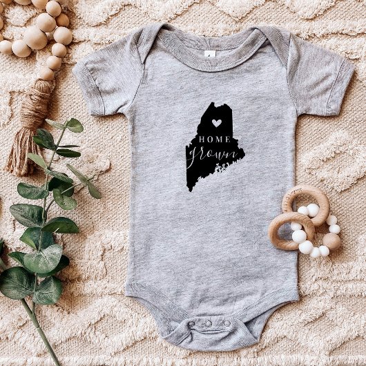 メーンホームグロウン州ティー ベビーボディスーツ