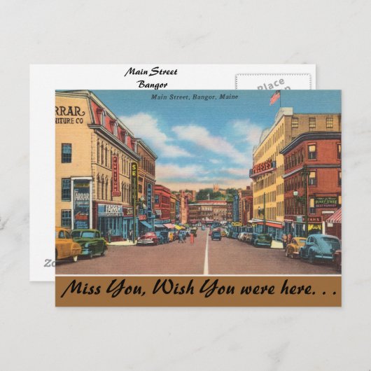 メーンメイン通りバンゴール ポストカード (正面/裏面)