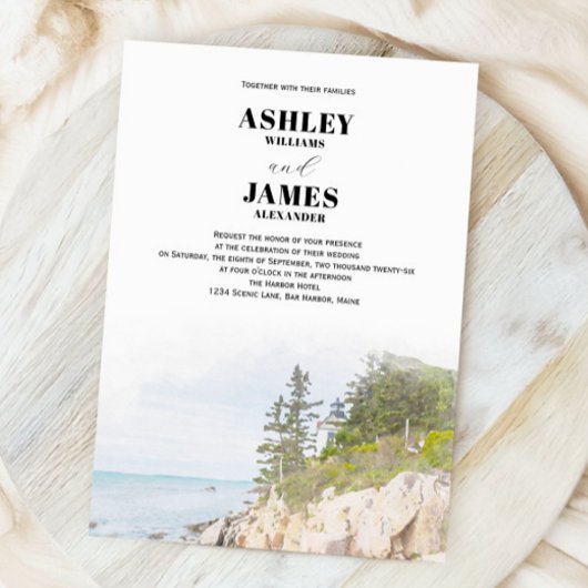 メーンライトハウスアカディア国立公園結婚ズ 招待状