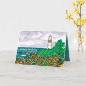 メーンライトハウスハッピーバースデー カード (黄色い花)