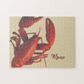メーンレッドロブスターパーソナライズされたパズル ジグソーパズル (横)