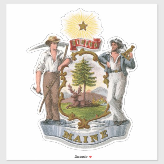 メーン図解入りの、写真付きのコートオブアームズ シール (シート)