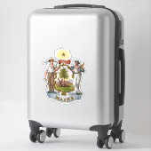 メーン図解入りの、写真付きのコートオブアームズ シール (スーツケース)