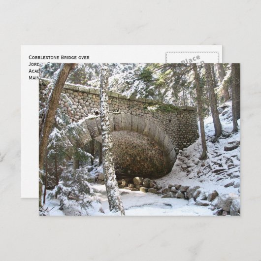 メーン州アカディア国立公園の石橋 ポストカード (正面/裏面)