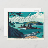 メーン州アカディア国立公園統一された州 ポストカード (正面/裏面)