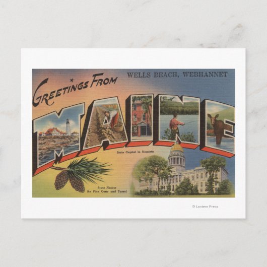 メーン州ウェフハンネット(ウェルズビーチ) ポストカード (正面)