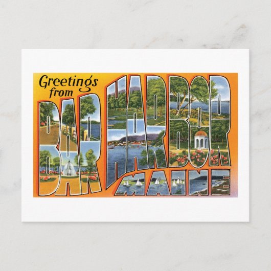 メーン州バーハーバーからの挨拶 ポストカード (正面)