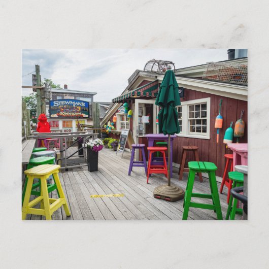 メーン州ロブスターハーバーのシュトーマンバーポンド ポストカード (正面)