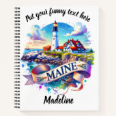 メーン鮮やかズの灯台の水色 ノートブック (正面)