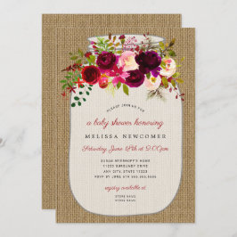 メー素朴スン・ジャー・フローラ・ベビー・シャワー 招待状