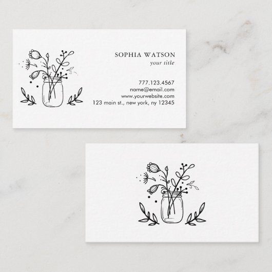 メー素朴ソン·ジャー·フラワーズ 名刺 (正面/裏面)