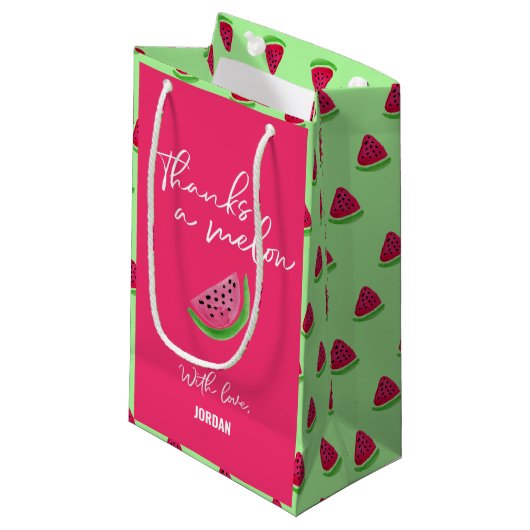 メ感謝していロンのスイカ1歳の誕生日 スモールペーパーバッグ (正面アングル)