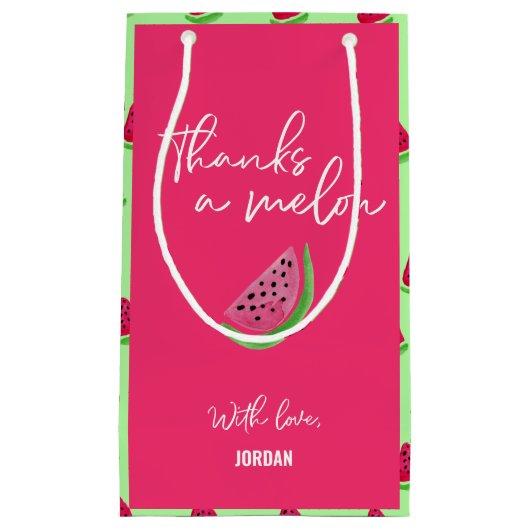 メ感謝していロンのスイカ1歳の誕生日 スモールペーパーバッグ (正面)