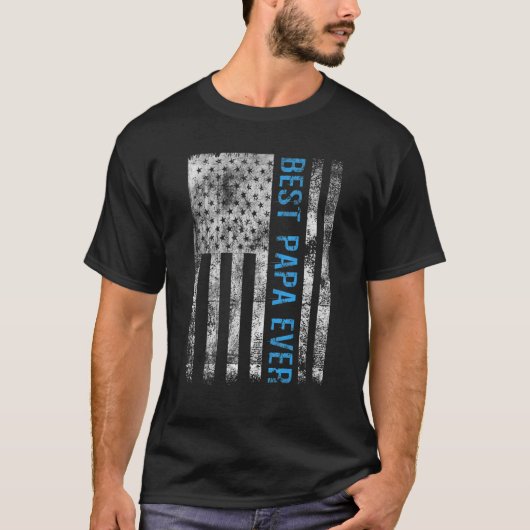メ最高のンスパパ米国国旗おもしろい Tシャツ (正面)