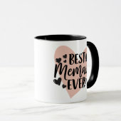 メ最高のームエバーブラックピンクハートマグカップ マグカップ (正面右)