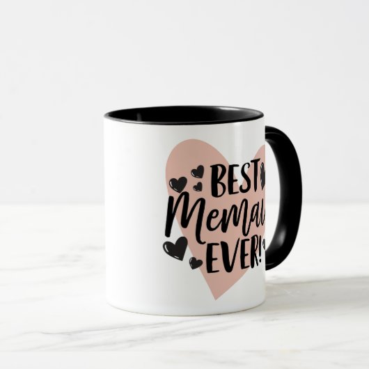 メ最高のームエバーブラックピンクハートマグカップ マグカップ (正面右)