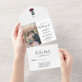 メ素朴ンのモノグラムのジャー結婚写真 オールインワン招待状 (貼ってはがせる)