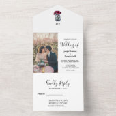 メ素朴ンのモノグラムのジャー結婚写真 オールインワン招待状 (内側)