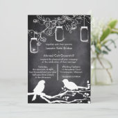 メ素朴ーソン・ジャー・チャルクボード・ラブバード 招待状 (スタンド正面)