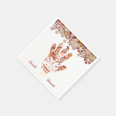 メ華美ンディ飾ヘンナハンドデザイン スタンダードカクテルナプキン (角)