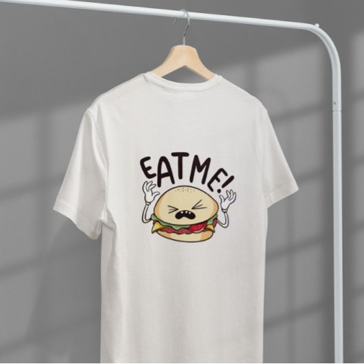 メ食べハンバーグキャラクター Tシャツ