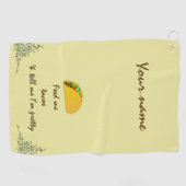 メ食べ物を与えタコス ゴルフタオル (横)