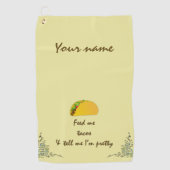 メ食べ物を与えタコス ゴルフタオル (正面)