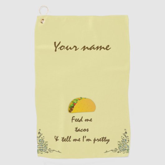 メ食べ物を与えタコス ゴルフタオル (正面)