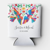 メ鮮やかカラフルイインスパイアクの鳥とフローラ 缶クーラー (正面)