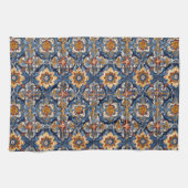 メ鮮やか伝統的キシコのタラベラのタイル キッチンタオル (横)