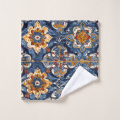 メ鮮やか伝統的キシコのタラベラのタイル バスタオルセット (ウォッシュタオル)