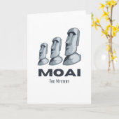 モアイイースターアイランズラパヌイ像ミステリーの頭 カード (黄色い花)