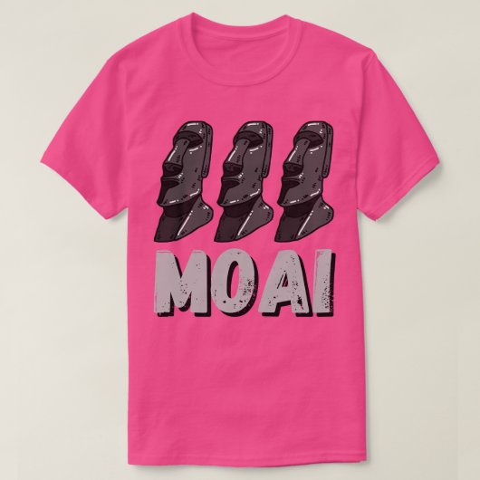 モアイ像イースターアイランドラパヌイヘッド Tシャツ (デザイン正面)