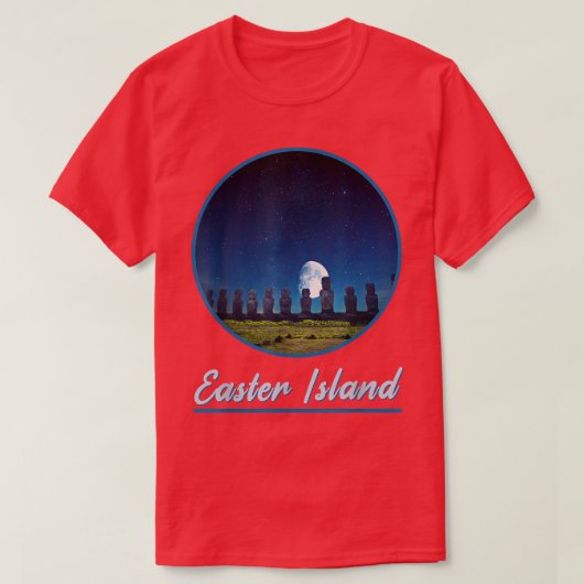 モアイ像イースター島の夜イースター島84 Tシャツ (デザイン正面)
