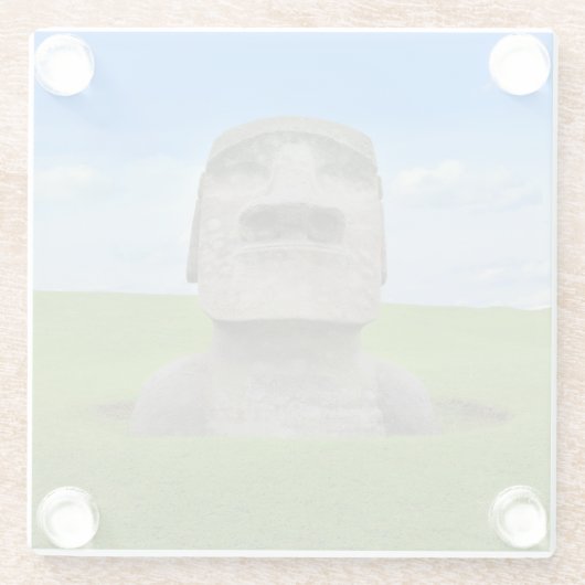 モアイ像イースター島旅行観光記念碑 ガラスコースター (裏面)