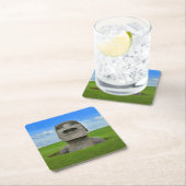 モアイ像イースター島旅行観光記念碑 スクエアペーパーコースター (インサイチュ)