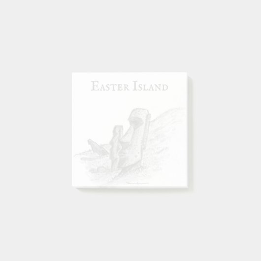 モアイ、イースター島、チリ ポストイット (正面)