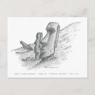 モアイ、イースター島、チリ ポストカード