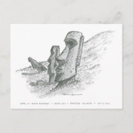 モアイ、イースター島、チリ ポストカード
