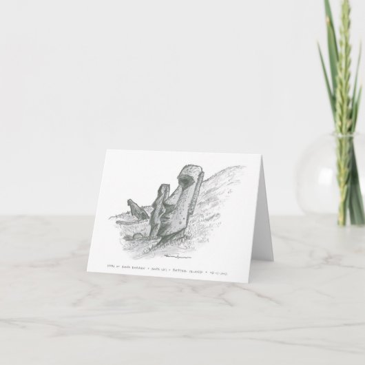 モアイ、チリ、イースター島 カード (正面)