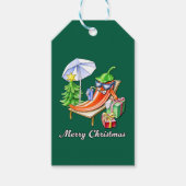 モアグリーンメリークリスマスチリキャラクター肌寒さ ギフトタグ (正面)