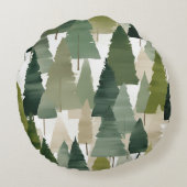 モアツリーズグリーンニュートラルモダンアート ラウンドクッション (裏面)