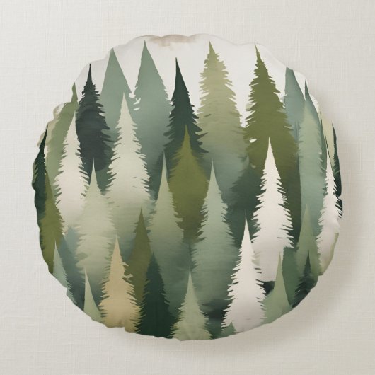 モアツリーズグリーンニュートラル ラウンドクッション (正面)