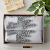 モアツリーズブラックパイングリーンオンホワイトティッシュペーパー 薄葉紙 (ギフト)